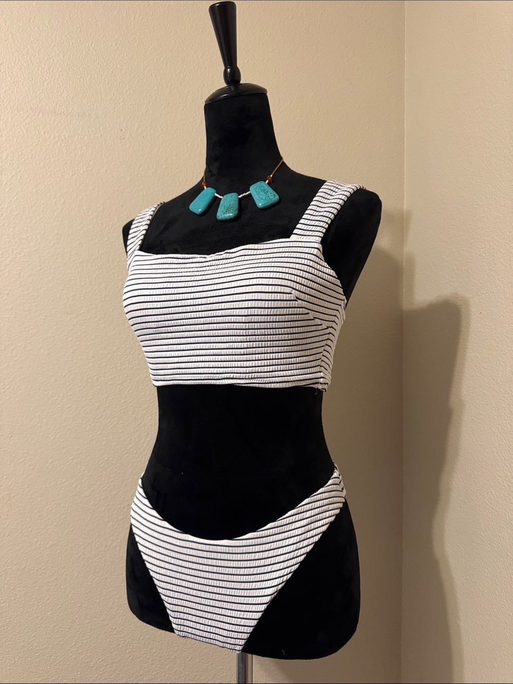 🌊🖤Lululemon Black and White Striped Bikini